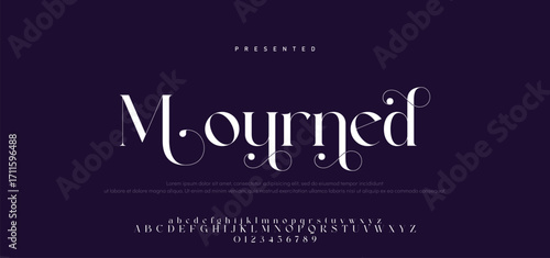 Luxury alphabet letters font and number. Typography elegant wedding classic lettering serif fonts decorative vintage retro concept. vector illustration