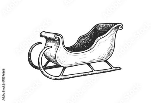 Vintage sled sketch - stock vector