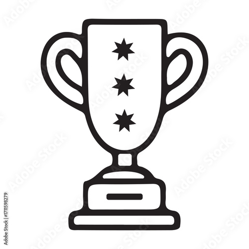 Golden Trophy Icon: A simple yet elegant illustration of a golden trophy, radiating a sense of achievement and success.