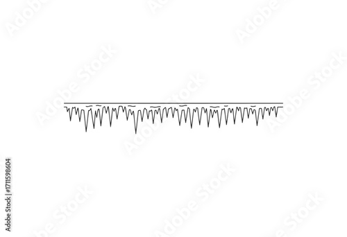 Abstract minimalist line art of hanging icicles - stock vector