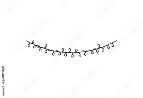 Minimalist festive string lights - stock vector