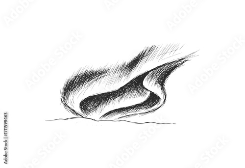 Abstract sketch of a flaming football touching the ground - stock vector