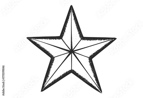 Hand-drawn five-point star sketch - stock vector