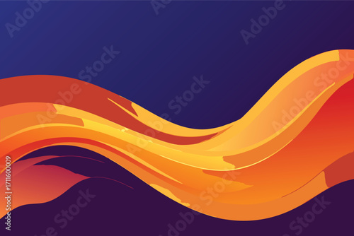 Vibrant abstract waves in warm tones create a dynamic background scene for modern design