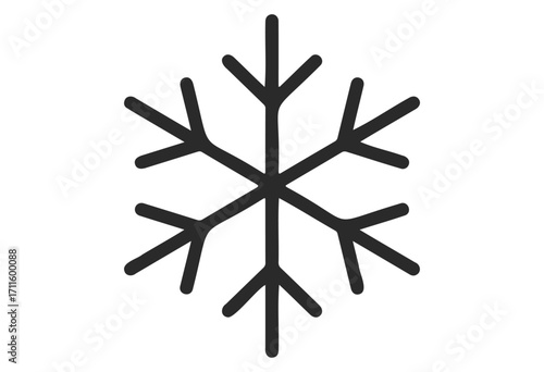 Simple black snowflake icon - stock vector