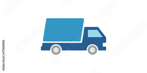Simple blue delivery truck for transportation
