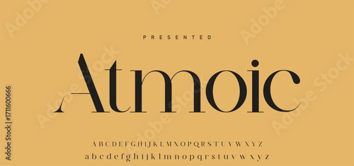 Elegant Font Uppercase Lowercase Number And Ampersand. Classic Lettering Minimal Fashion Designs. Typography modern serif fonts regular decorative vintage concept. vector illustration.