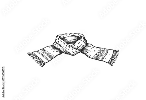 Intricate handshake drawing with detailed patterns - stock vector