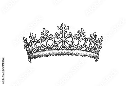Elegant vintage tiara with intricate filigree design - stock vector