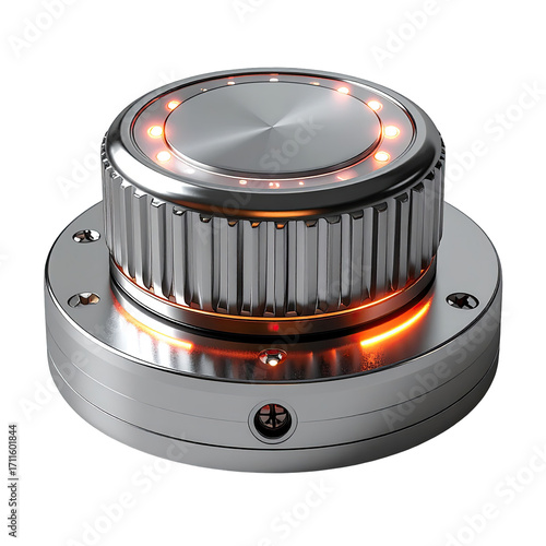 Metallic control knob with lights