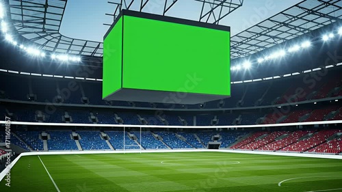 Wallpaper Mural Empty Sports Stadium with Green Screen Jumbotron Scoreboard for Custom Content Display Torontodigital.ca