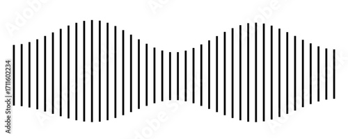 Sound wave vector icon. Audio symbol, simple soundwave form or radio equalizer