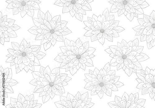 Abstract scattering of light particles forming a floral pattern on a white background.