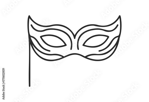 Outline of elegant masquerade mask - stock vector