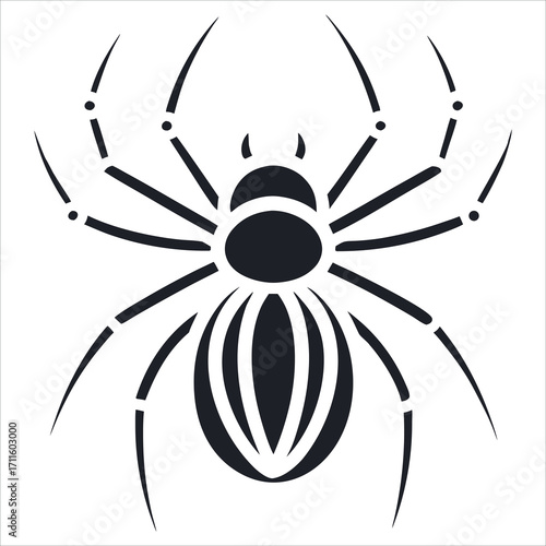 A simple silhouette vector icon of a spider