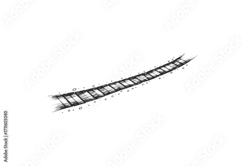 Abstract black brushstroke with dotted accents - stock vector