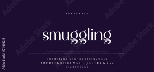 Elegant Font Uppercase Lowercase Number And Ampersand. Classic Lettering Minimal Fashion Designs. Typography modern serif fonts regular decorative vintage concept. vector illustration.