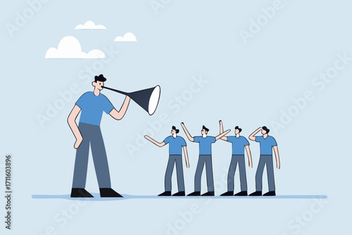 Good listener boss, businessman diligently strives to consider the counsel of all his associates.