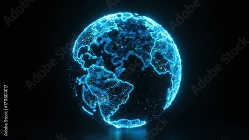 Wallpaper Mural Glowing digital globe representing global network and interconnectedness Torontodigital.ca