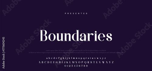 Elegant Font Uppercase Lowercase Number And Ampersand. Classic Lettering Minimal Fashion Designs. Typography modern serif fonts regular decorative vintage concept. vector illustration.