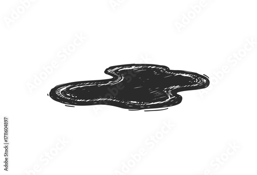 Black ink blot abstract shape - stock vector
