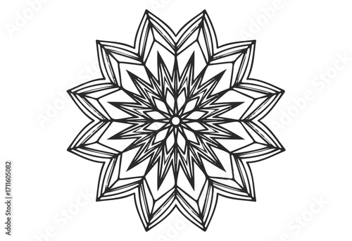 Geometric mandala design with intricate symmetrical patterns - stock vector