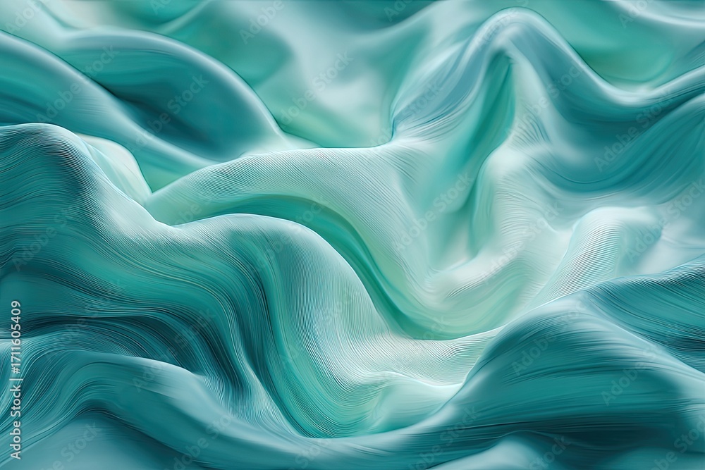 Obraz premium Teal Fabric Texture With Rippled Drape