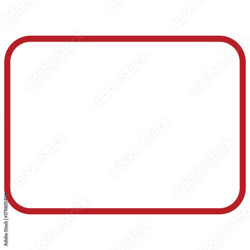 Red rounded rectangle frame with white center, soft geometric border ideal for design or UI elements.

