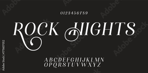 Elegant font alphabet logo. Typography Beauty fashion luxury classic letters serif fonts decorative wedding vintage retro logos. vector illustration.