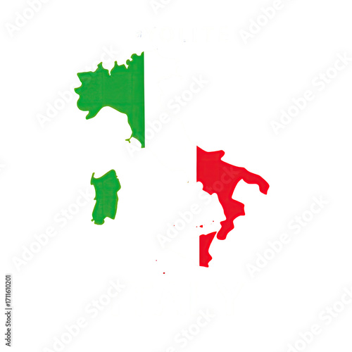 Italy map with flag design