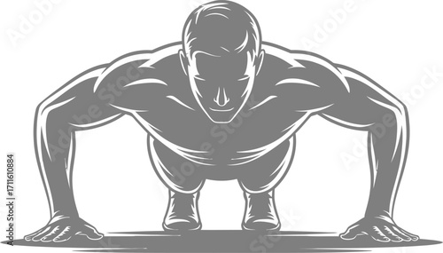 Push-up Silhouette Vector Illustration Black Design, A Strong Depiction of Fitness and Exercise in Black Vector Art for Health and Wellness