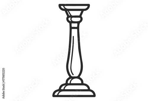 Elegant minimalist outline of a decorative candlestick holder - stock vector