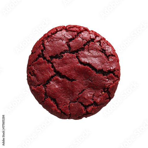 Red velvet cookie isolated on transparent background a rich and decadent treat with a soft, chewy texture and a vibrant red hue, perfect for satisfying your sweet cravings any time of the day