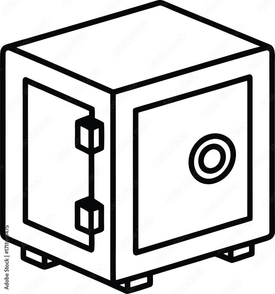 Fototapeta premium reliability safe box outline icon vector.