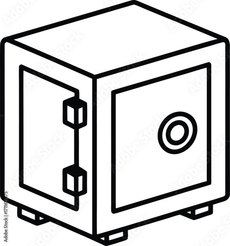 reliability safe box outline icon vector.