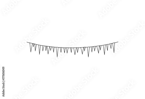 Single string of pennant flags - stock vector