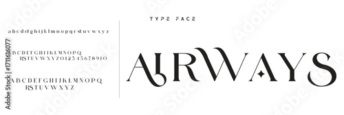 Lettering Minimalist Fashion. Elegant alphabet letters serif font and number. Typography fonts regular uppercase, lowercase.