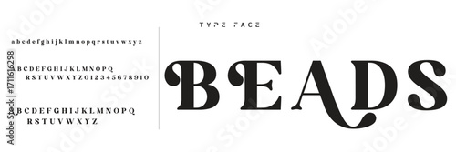 Lettering Minimalist Fashion. Elegant alphabet letters serif font and number. Typography fonts regular uppercase, lowercase.