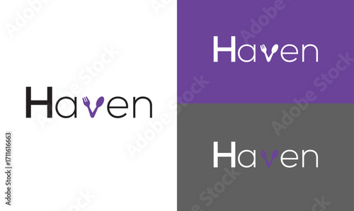 restaurant logo design, haven logo design, v logo design, logo design . 