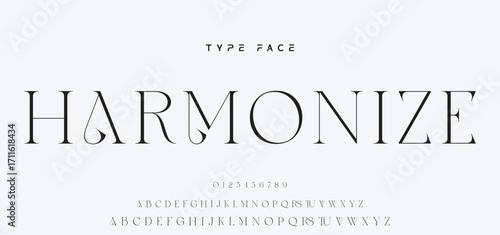 Lettering Minimalist Fashion. Elegant alphabet letters serif font and number. Typography fonts regular uppercase, lowercase.