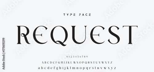 Elegant Font Uppercase and Number. Classic Lettering Minimal Fashion Designs. Typography modern serif fonts regular decorative vintage concept. vector illustration.