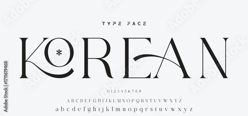 Elegant Font Uppercase and Number. Classic Lettering Minimal Fashion Designs. Typography modern serif fonts regular decorative vintage concept. vector illustration.