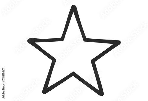 Simple black outline star shape - stock vector