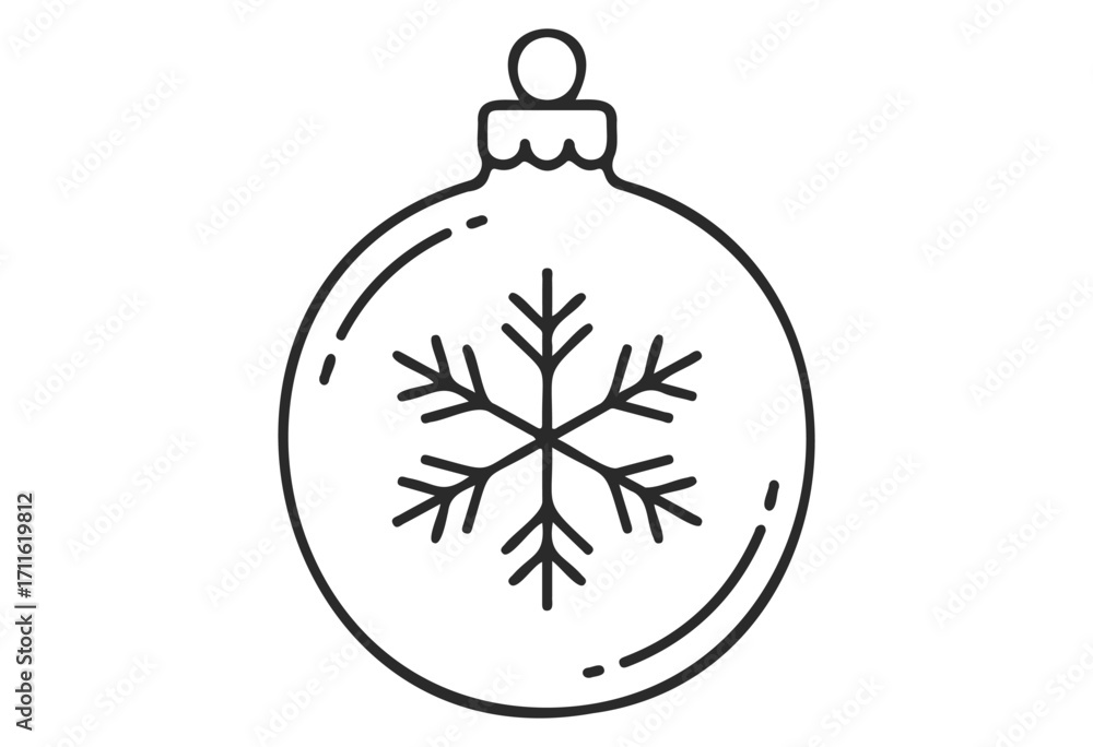 Fototapeta premium Black and white christmas ornament with snowflake design - stock vector