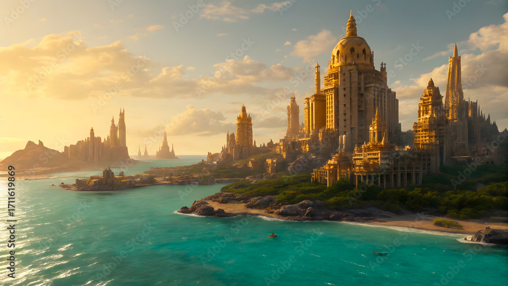 Fototapeta premium Atlantis, the lost underwater city