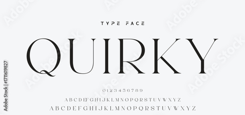 Elegant Font Uppercase and Number. Classic Lettering Minimal Fashion Designs. Typography modern serif fonts regular decorative vintage concept. vector illustration.