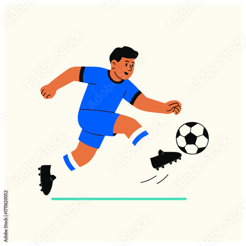 Soccer Dribble – Player Running with the Ball