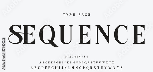 Elegant Font Uppercase and Number. Classic Lettering Minimal Fashion Designs. Typography modern serif fonts regular decorative vintage concept. vector illustration.