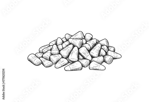 Hand-drawn illustration of candy corn pile - stock vector