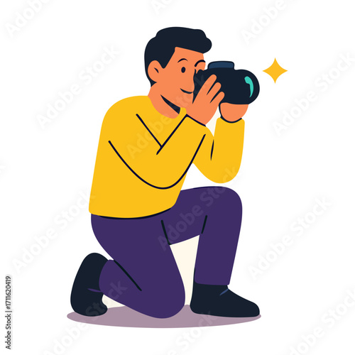 Photographer Kneeling — Professional Photography & Content Creator